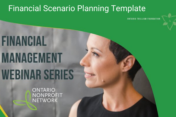 Image showing left side of Betty Ferreira's face and title: Financial Scenario Planning Template