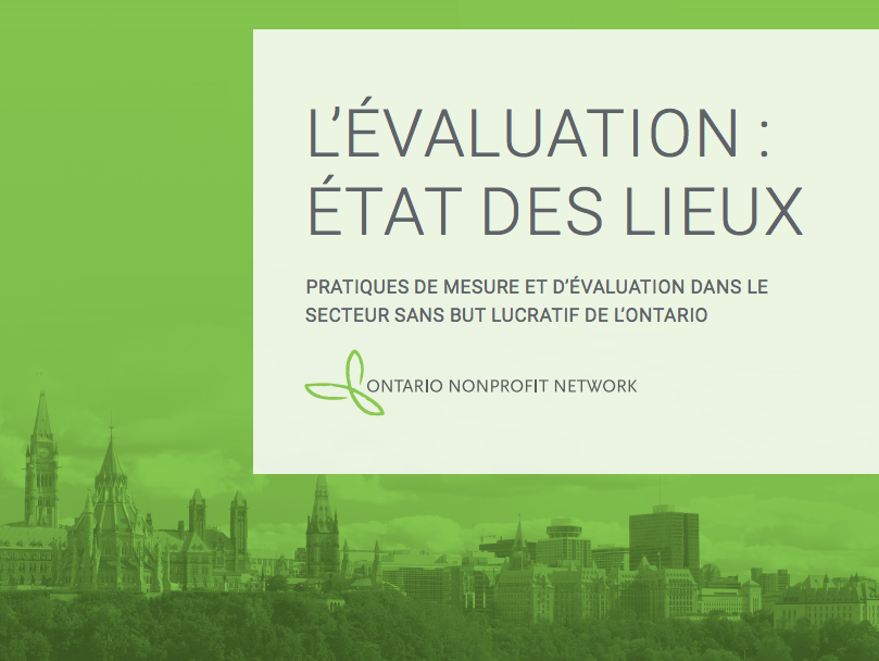 L’évaluation: état des lieux: Title page with photo of Parliament Hill (in Ottawa) in background