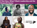 Collage of photos of speakers from panel session on Black leadership and the nonprofit sector, from Nonprofit Driven 2020