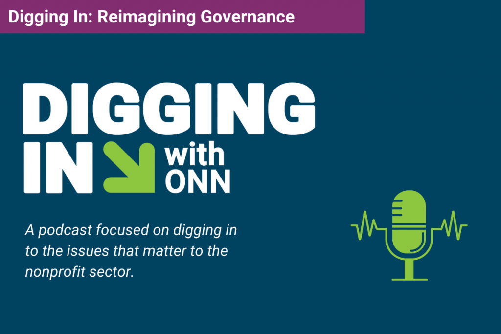 Title card for Digging In: Reimagining Governance podcast