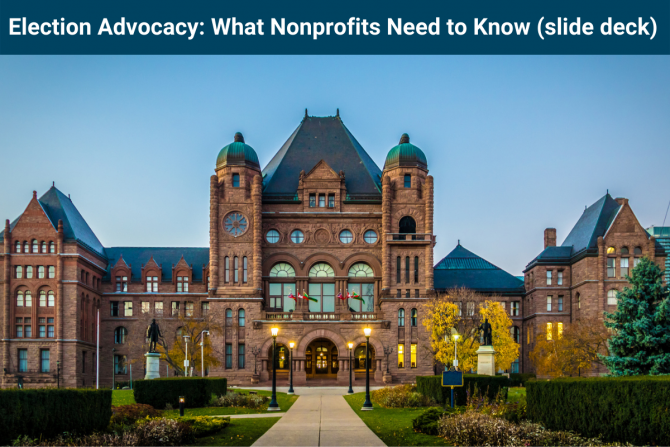 Title card: Election advocacy: What nonprofits need to know